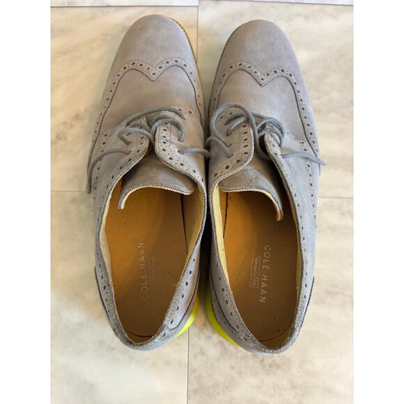 Cole Haan Grey Suede Wingtip Oxfords Mens Size 13 Made In Vietnam C12467